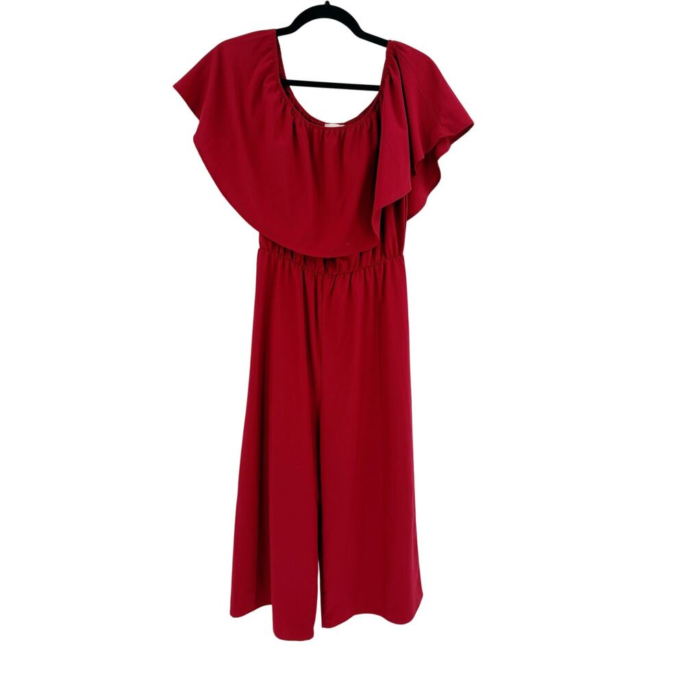2/$30 EVERLY Dress Size S Red Ruffle Top Knee Length